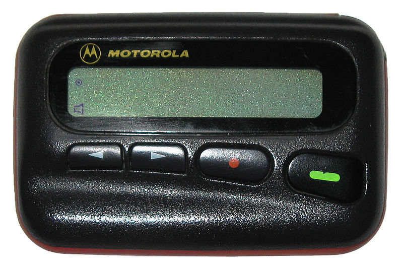 A standard hip-worn pager.